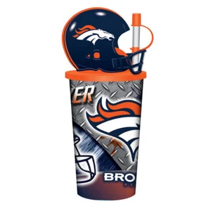 Denver Broncos Helmet Cup 32oz Plastic with Straw - Picture 1 of 1