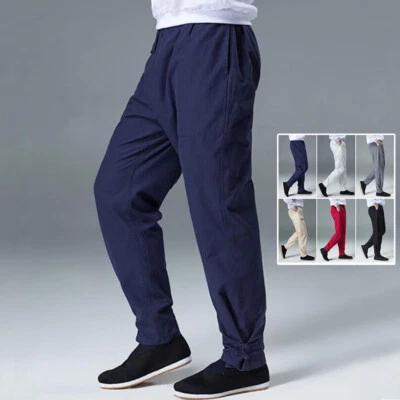 Chinese Kung Fu Pants Martial Arts Trousers Bruce Lee Wingchun Ankle-Tied Pants - Image 1 of 4