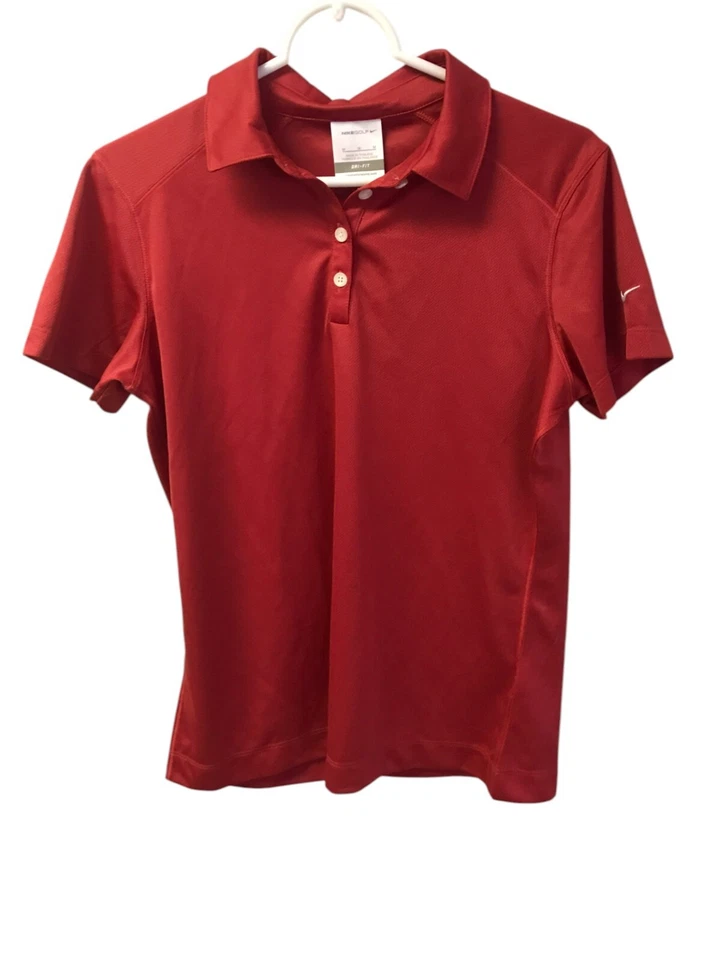 Camisas polo Nike Golf feminina M Dri Fit textura seixo pulôver vermelho novo com etiquetas US$ 30,98 - Imagem 1 de 4