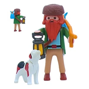 Playmobil figura cazador verde/marrón bastón perro lámpara Western  - Imagen 1 de 1