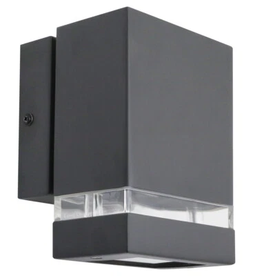 Modern Black Greyish Single Wall Light GU10 Outdoor Garden Light ZLC369B - Image 1 of 4