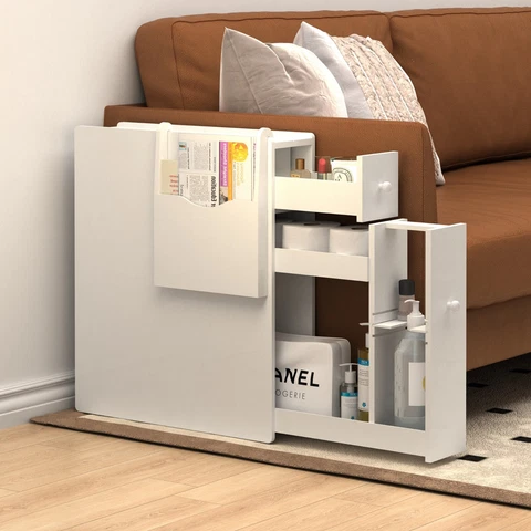 Freestanding Bathroom Cabinet, Wooden Floor Cabinet, Without Assembly Cover
