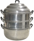3-Tier Aluminium 14" Restaurant Steamer Pot Bao Dim Sum Dumplings