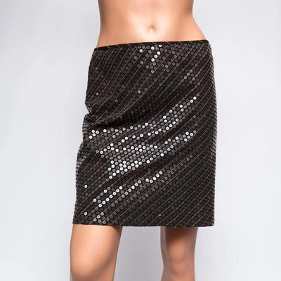 Poleci Sequined Striped Skirt GY6767 $158 US6 - Image 1 of 4