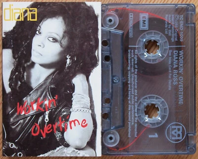 DIANA ROSS - WORKIN' OVERTIME (EMI TCEMD1009) 1989 UK CASSETTE TAPE EX COND! - Image 1 of 3