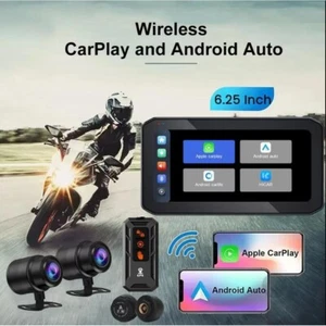 6.25inch Motorcycle 2K Dash Cam Dual BT Wifi GPS Navi Carplay Android Auto TPMS - Picture 1 of 20
