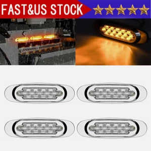 Luces marcadoras ámbar 4/20 piezas 16 LED 12V camión remolque luz lateral ovalada-EE. UU. - Imagen 1 de 13