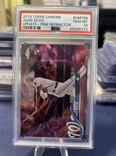 2018 Topps Chrome Update Juan Soto Rookie Pink Refractor RC #HMT98 PSA 9 MT  T04