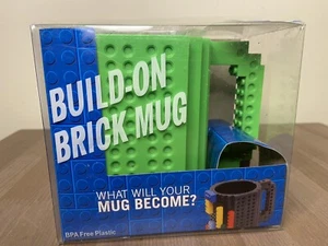 GREEN Build On Brick Coffee Mug Cup 12 oz Compatible with Major Building Blocks - Picture 1 of 3