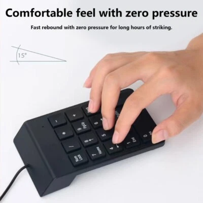Numeric Keypad USB Corded Keyboard Offering Comfortable Typing For Laptop - Image 1 of 4