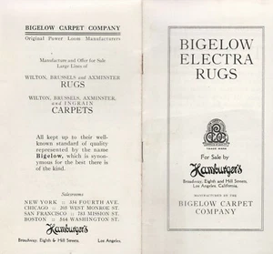 BIGELOW ELECTRA RUGS VINTAGE AD BROCHURE - Picture 1 of 4