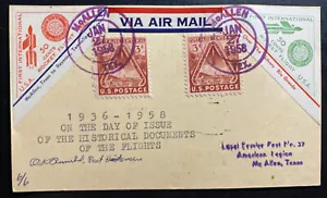 1958 McAllen TX USA Rocket Mail 22th Anniversary First Day Postcard cover FDC - Picture 1 of 2