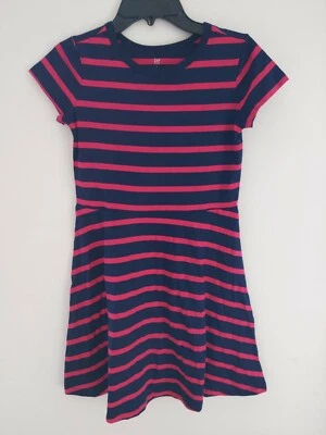 Vestido patinador a rayas azul marino y rosa GAp Kids talla L Foto 1 de 2