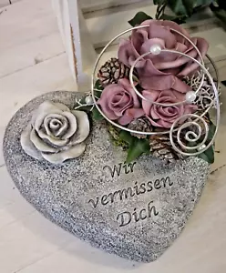 Grabgesteck, Allerheiligen, Gedenktag, Totensonntag, Herz, altrosa - Bild 1 von 1