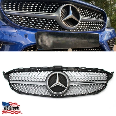 Front Grill W/Emblem For Mercedes Benz W205 2015-2018 C200 C350 C250 C300 Grille - Изображение 1 из 4