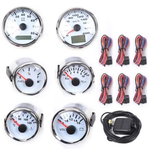 6 Gauge Set GPS Speedometer Waterproof For Truck Car Marine Boat Yacht Universal - Foto 1 di 10