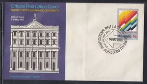 Australia Scott 497 FDC- Stock Exchange Centenary T2 - Picture 1 of 1