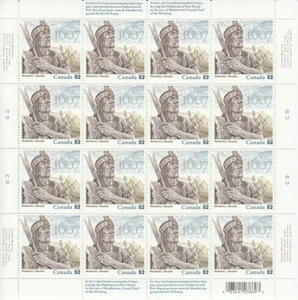 INDIAN CHIEF MEMBERTOU = NATIVE / ABORIGINAL Full Sheet Canada 2007 #2226 MNH - Picture 1 of 1
