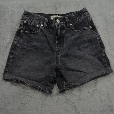 Pantalones Cortos Madewell Para Mujer 23 Negros Denim Relajados Largo Medio Preppy Informales Foto 1 de 4
