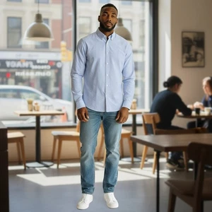 Daniel Cremieux Mens Shirt Extra Large Blue striped tailored fit button up - Picture 1 of 6