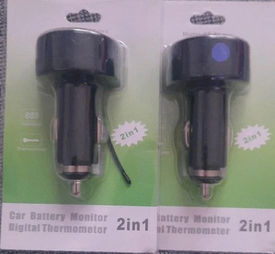 Digital VoltMeter Thermometer 2 in 1 Autospannungs- und Temperaturmesser für ... - Bild 1 von 2