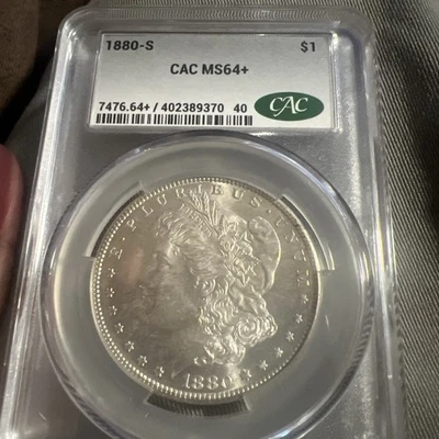 1880-S $1 Morgan Silver Dollar CAC MS64+  - Image 1 of 4