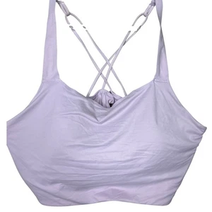 Nike XL Dri Fit Sports Bra Lavender Purple Criss Cross Straps Medium Support - Picture 1 of 4