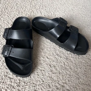 Birkenstock Arizona Essentials Eva Schwarz Größe 37 Doppelriemchen Sandalen - Bild 1 von 5