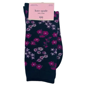 Kate Spade New York Flower Socks Black Crew (1 pair) size 4-10 Head over Heels - Picture 1 of 5