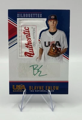 2018 Panini USA Baseball Stars & Stripes Jerseys Prime 1/1 Blayne Enlow Auto - Image 1 of 2