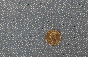 Vtg Lt Blue Cotton fabric w/ Small Scale White & Black Polka Dots 2  3/4 Yds  - Picture 1 of 5
