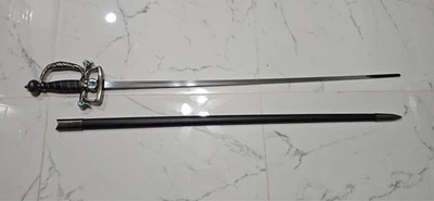 Espada azul no afilada para cosplay de acero inoxidable con gemas azules Foto 1 de 4