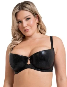 Scantilly by Curvy Kate Serpent Padded Half Cup Bra ST044105 Black Snake Print - Picture 1 of 63