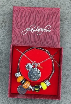 Glam & Glow Nuevo en Caja “You Are My Sunshine” Collar con Dije de Cuentas Pulsera Foto 1 de 4