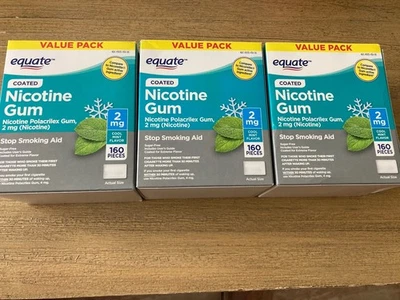 3 Nicotine Gum 2 Mg Sugar Free Cool Mint Flavor - 160 Each Compare To Nicorette - Image 1 of 4