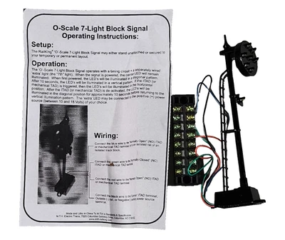 MTH Railking-O Scale 7-Light Block Signal -Die-cast Metal & Steel Const - Image 1 of 2