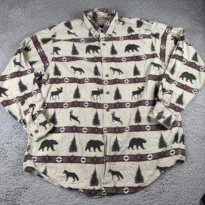 Vintage Woolrich Flannel Shirt Mens XL Aztec Southwest Western Hunt Animal - Picture 1 of 7