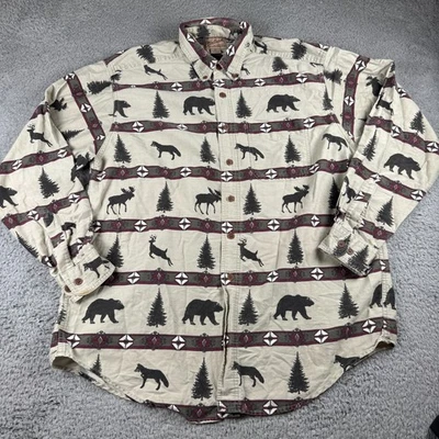 Vintage Woolrich Flannel Shirt Mens XL Aztec Southwest Western Hunt Animal - Image 1 of 4