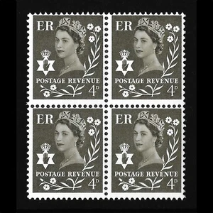 NORTHERN IRELAND 1968 : 4d Olive-Sepia (Centre Band)  Block(4) [MNH] [NI8] XN8 - Picture 1 of 3