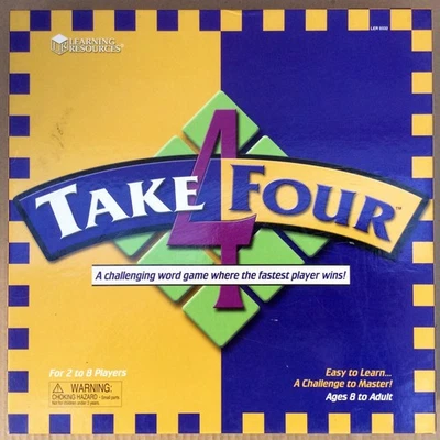 BOARD GAMES LEARNING RESOURCES TAKE 4 FOUR A CHALLENGING WORD GAME EXCELLENT  - Image 1 of 4