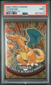 PSA 9 2000 TOPPS CHROME POKEMON T.V. #6 CHARIZARD POKEMON T.V. - Picture 1 of 2