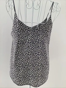 Ladies Floral Camisole Top Black White And Yellow Size Small From Forever 21 - Picture 1 of 21