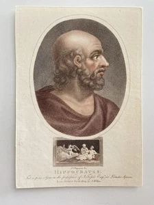 Antique Engraving of Hippocrates – 1809 Classical Portrait Father of Medicine - Picture 1 of 2