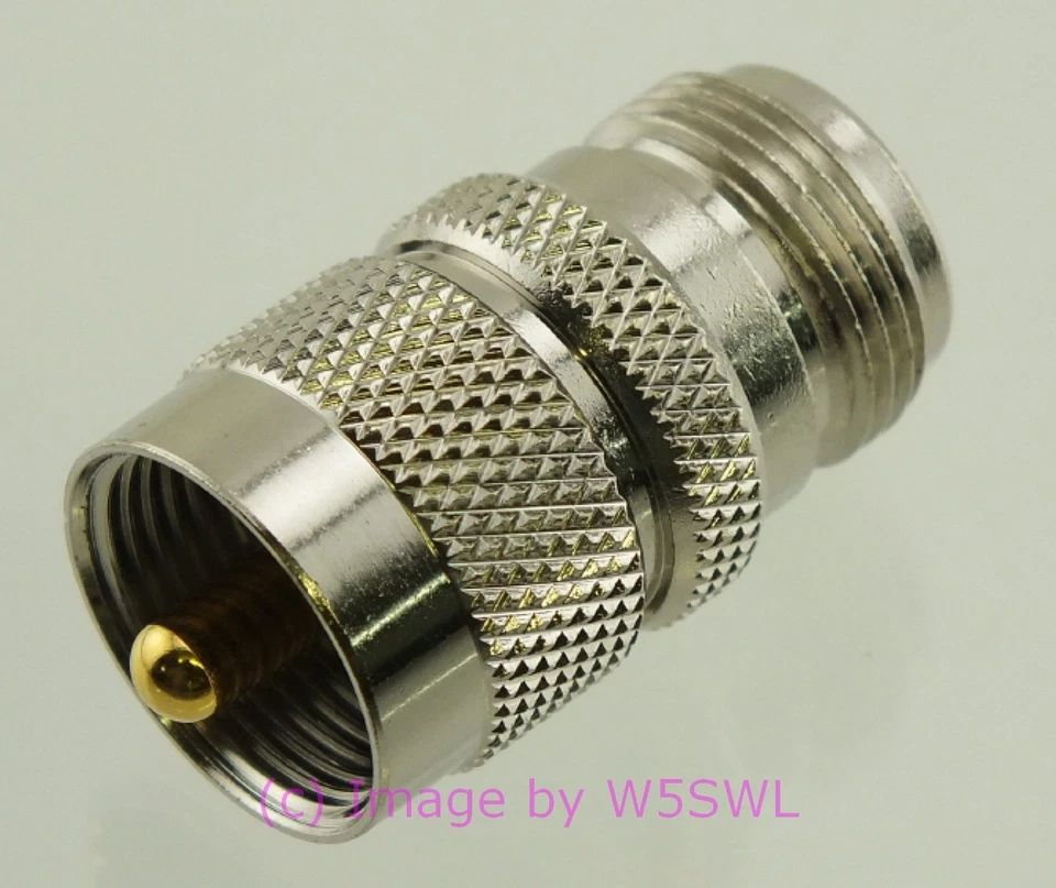 BY W5SWL ® UHF Male to N Female Coax Connector Adapter - by W5SWL