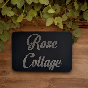 Custom Engraved House Name / Number Floating Rectangular Signs, Custom Colours - Picture 1 of 7