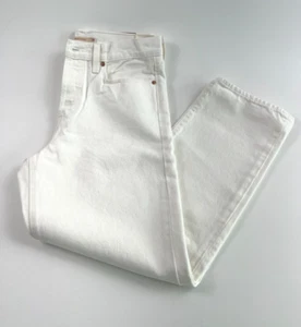 Levi's Damen Wedgie Straight Fit High Rise Button Fly Jeans 30 x 26 weiß neu mit Etikett - Bild 1 von 14