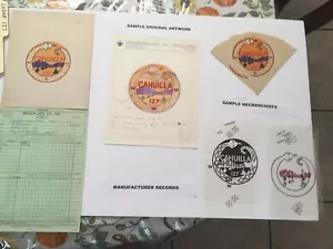 CAHUILLA LODGE 127 ARTÍCULOS A PRUEBA DE FABRICANTE OBRA DE ARTE ORIGINAL MUESTRA PAÑUELO - Imagen 1 de 1