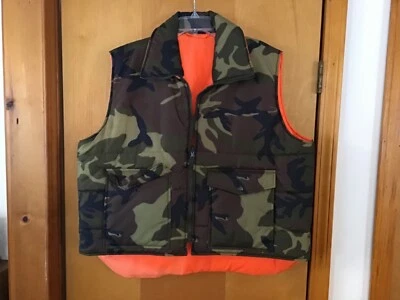 Winchester Men's XL Reversible Blaze Orange/Brown Camo Hunting Vest  #Bx63-6 - Image 1 of 4