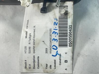 Conjunto de luz trasera derecha usado se adapta a: Kia Optima 2009 cuarto panel montado derecho Foto 1 de 4