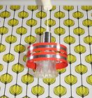 70er Jahre Hngelampe Deckenlampe Metall/Glas chrom/rot mid century retro vintag